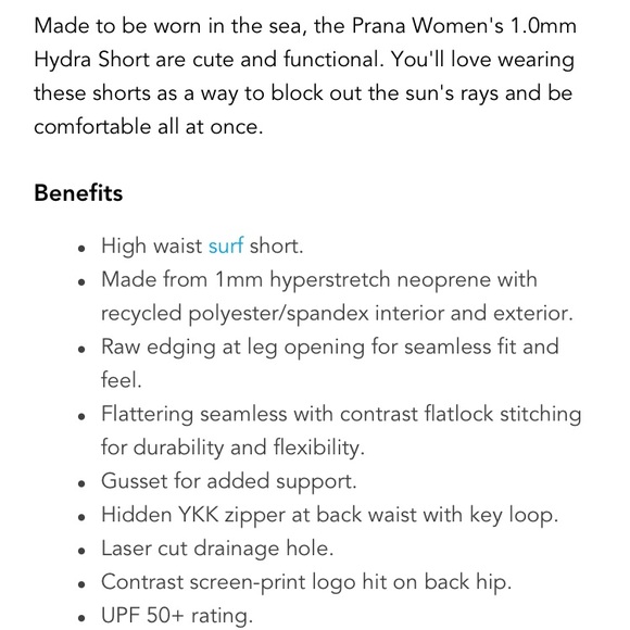 NEW Prana wetsuit surf hydra shorts - Picture 8 of 8